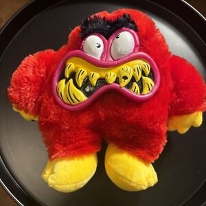 Oriental Trading Co Ugly Monster Plush 11" x9" Discontinued Stuffed Toy Red